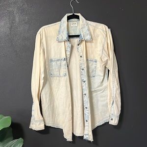 GARAGE Bleached Denim button up shirt. Size M.